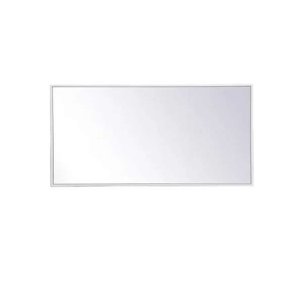 Sabine Metal Rectangle Wall Mirror Finish: White, Size: 36" x 18"