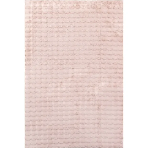 nuLOOM Jeni Solid Faux Rabbit Machine Washable Area Rug Blush 3' 9" x 6'