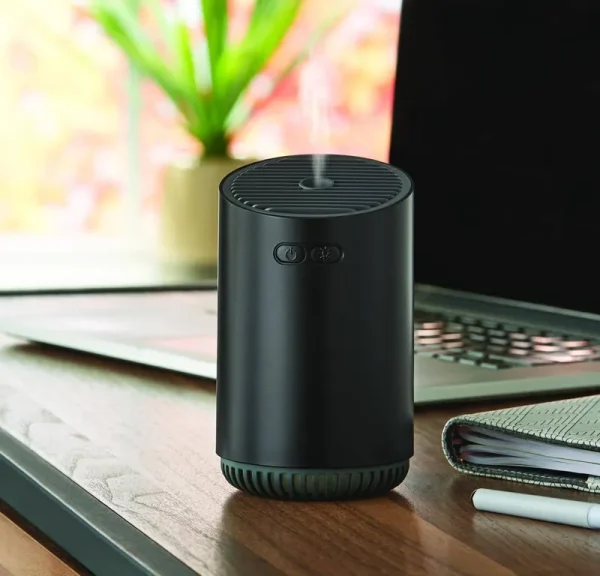Mainstays MHD-02BLK Black Rechargeable Cool Mist Travel Humidifier with 7-Color LED Lights - 320 ml