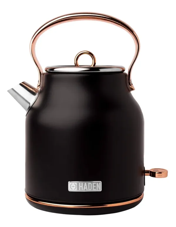 Haden Heritage Stainless Steel Electric Kettle - Black/Copper 1.7 L