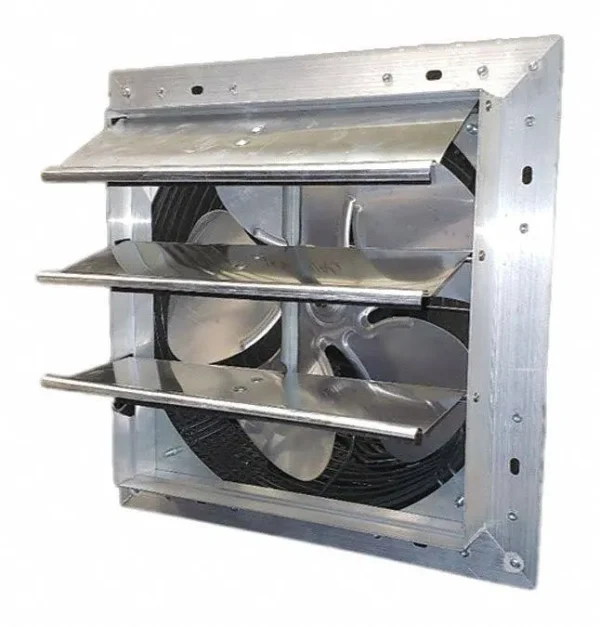 Dayton 484x37 Shutter Mount Exhaust Fan 10 inch Variable Speed 600 CFM Size 10 in