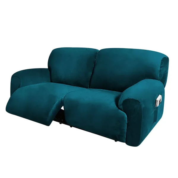 ULTICOR Extra Wide 75" - 100", Reclining 2 Seater Sofa, Extra Wide Reclining Love Seat Slipcover, 6-Piece Velvet Stretch, Reclining Sofa Covers,