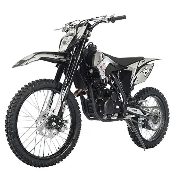 X - Pro Brand New Titan 250cc Gas Pit Dirt Bike with LED Headlight, 5 - Speed Manual Transmission, Electric/Kick Start! Big 21"/18" Wheels!