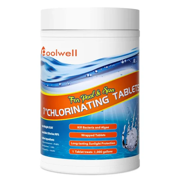 Poolwell Pool & Spa Chlorine Tablets 3 inch for Swimming Pools-10LB, Size: 10 lbs, White