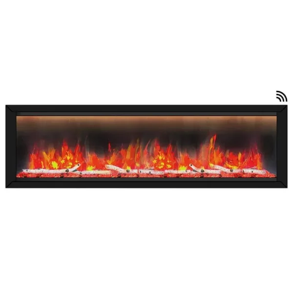 Allegro Series 68.5 in. Wall Mount Smart Electric Fireplace in Black