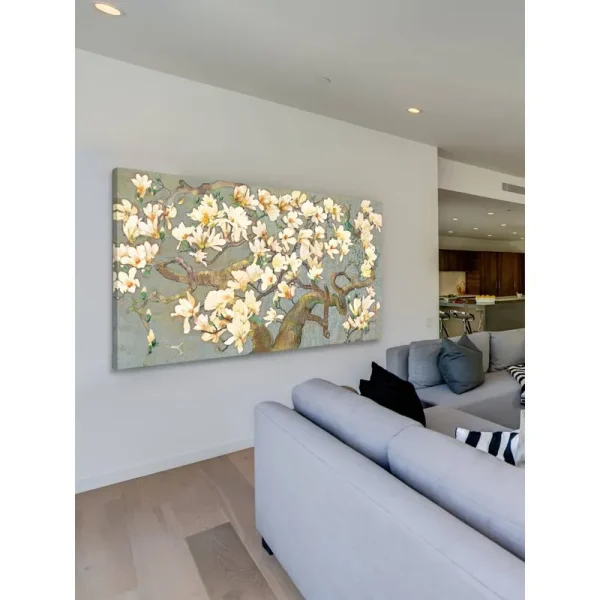 Marmont Hill Magnolia Branches IV Painting Print on Wrapped Canvas