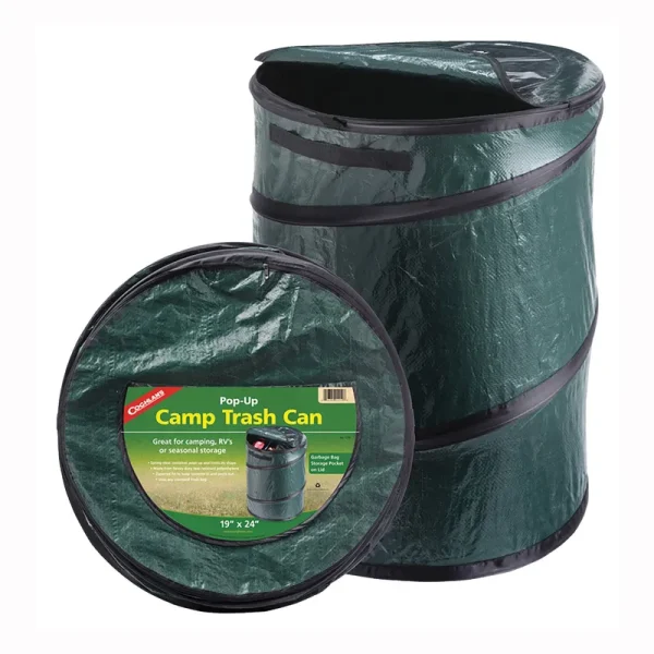 Coghlans Pop-Up Trash Can, Size: Diameter x 24, Green