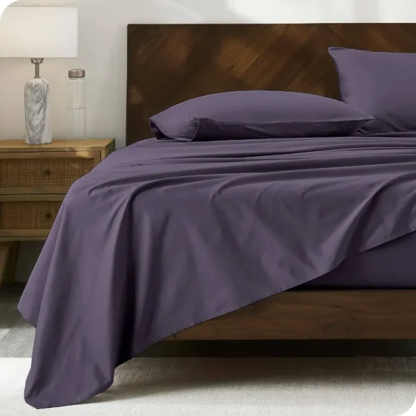 Bare Home Organic Cotton Percale Sheet Set Twin XL - Dusty Purple
