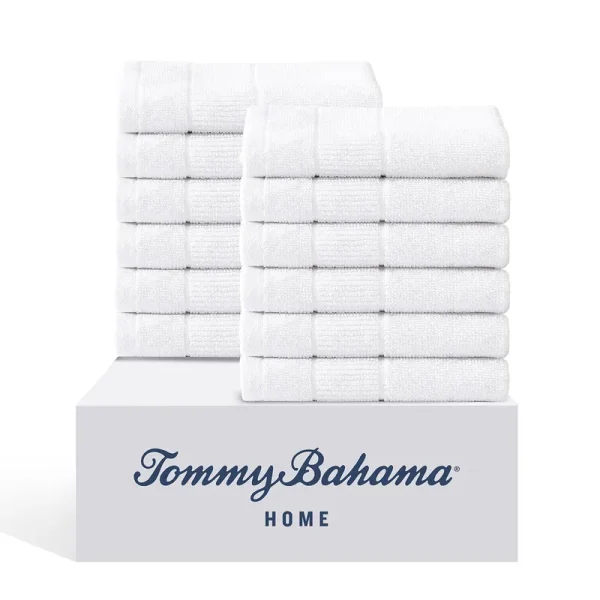 Tommy Bahama Island Retreat 12-Piece White Cotton Wash Towel Set