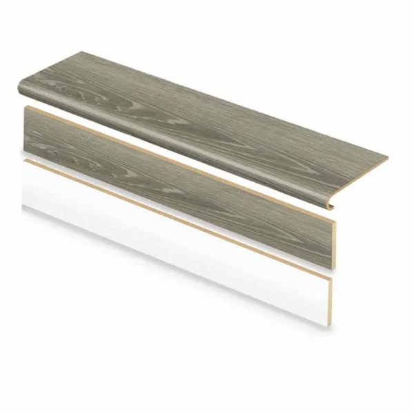 Cap A Tread 47 in. Length Laminate to Cover Stairs Sterling Oak Riser + Tread X2