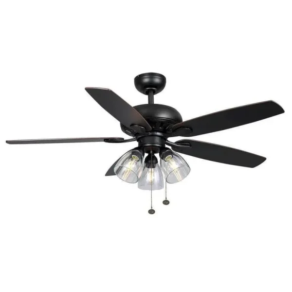 Hampton Bay Rockport 52 in. LED Matte Black Ceiling Fan