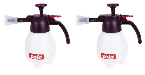 Solo 418 One-Hand Pressure Sprayer, 1-Liter, Ergonomic Grip for Gardening, Fertilizing, Cleaning & General Use Spraying (Pack of 2)