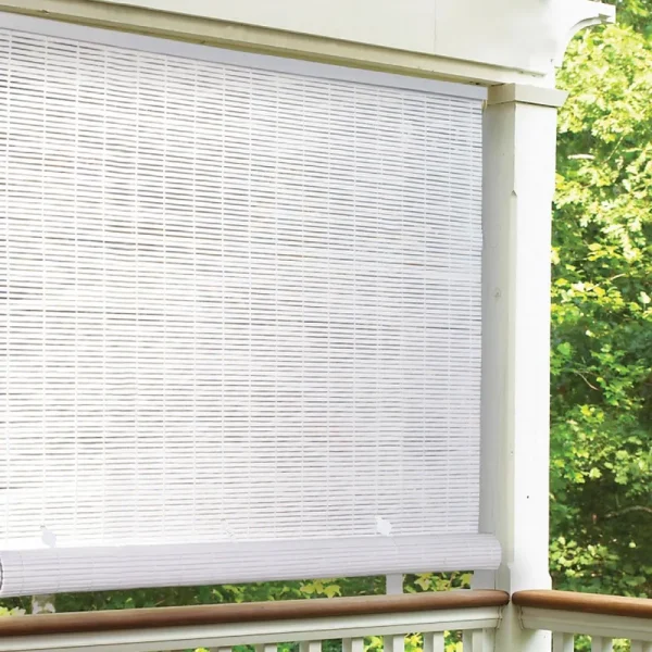 Roll Up Blind, White PVC, 48 x 72-In.