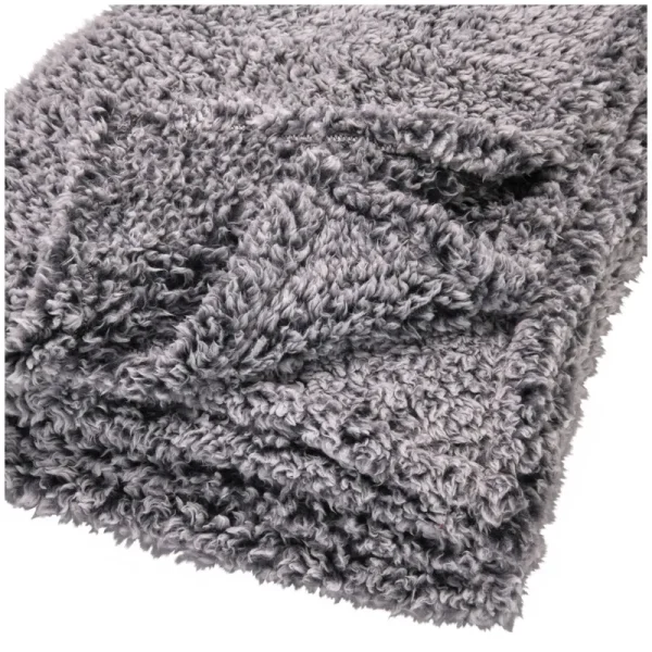 Mainstays 50" x 60" Gray Extra Plush Lightweight Sherpa Throw Blanket