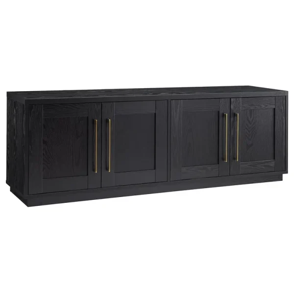 Evelyn&Zoe Tillman Rectangular TV Stand for Tv'S up to 75", Black Grain
