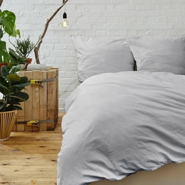 Bamboo Feel 1800 Count 3 Piece Soft Duvet Cover Set for Comforter - Full - Queen - Silver
