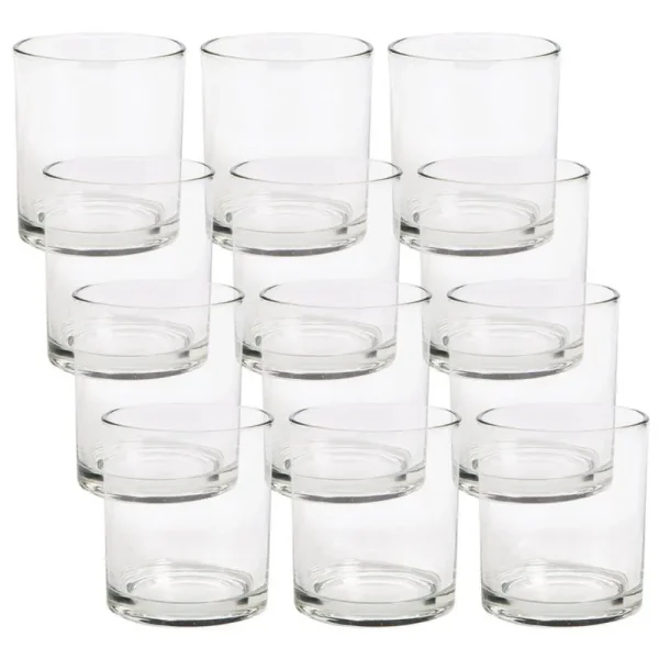 12 PC 4"X3" Bulk Clear Cylinder Glass Vases