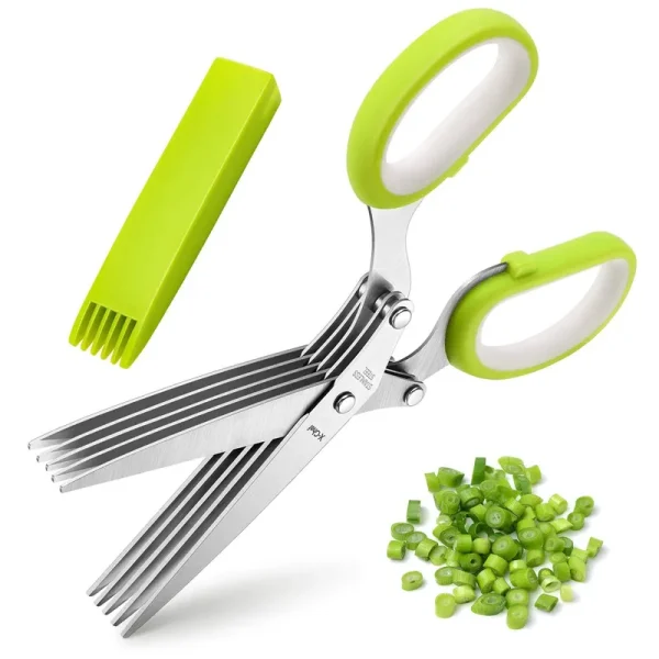 Herb Scissors, X-Chef Multipurpose Kitchen Scissors 5 Blades Stainless