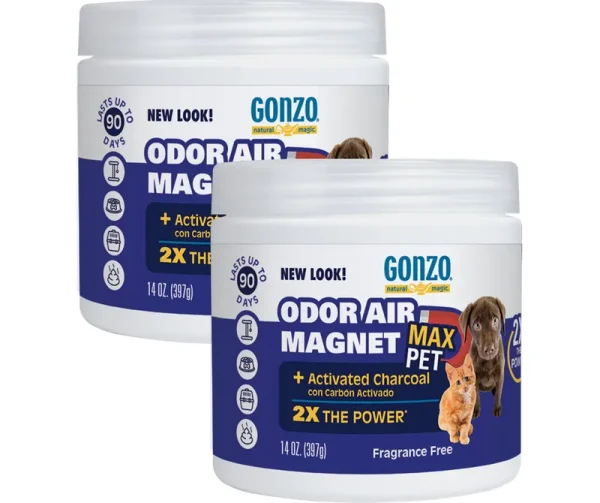 Gonzo Natural Magic Pet Odor Air Magnet - 14 oz (2 Pack), Size: 14 Ounce Charcoal - 2 Pack