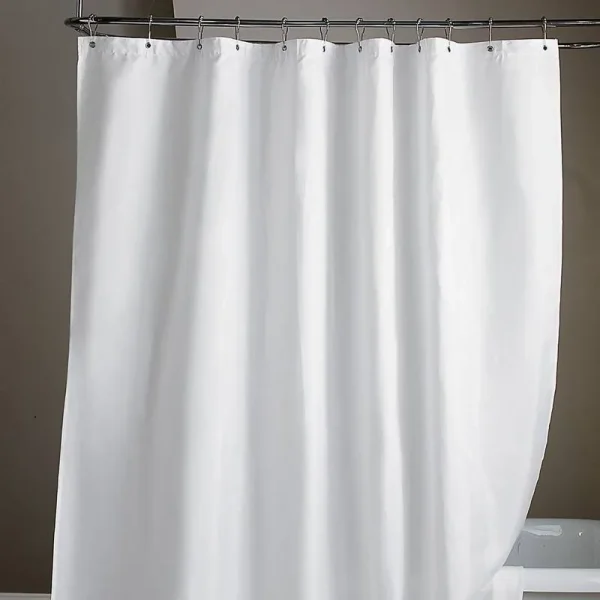 Popular Bath Fabric Shower Curtain Liner (White)