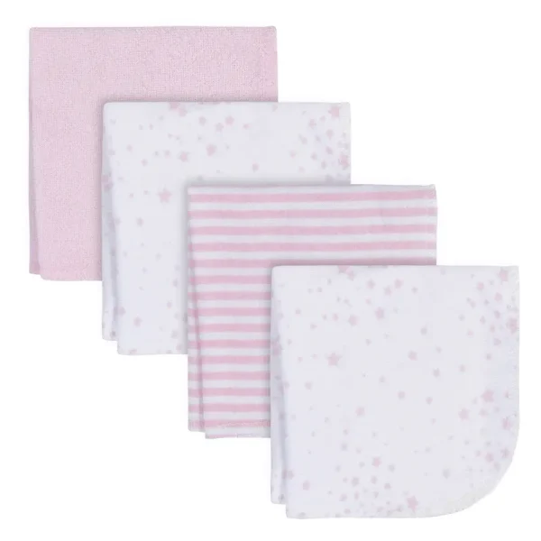 Onesies Brand 4-Pack Baby Girls Stars Washcloths