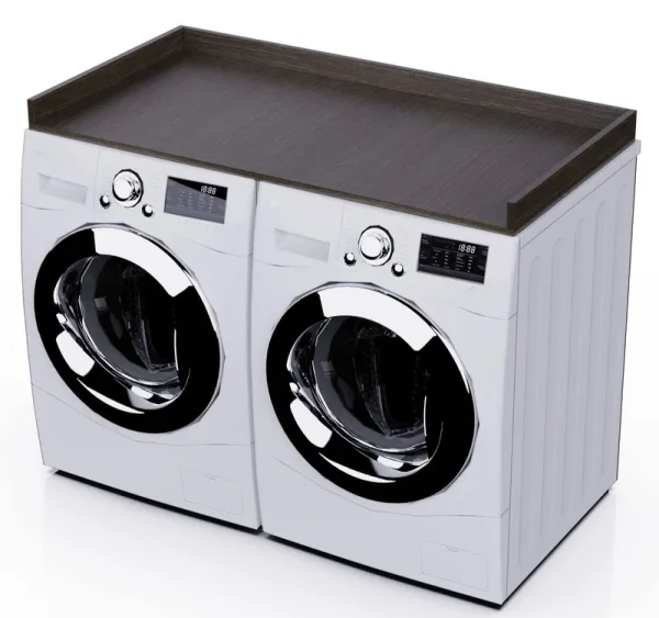 OfficeSimpli Washer Dryer Countertop, Laminate, Edge Rails, Made with Recycled Material, Easy Clean, Laundry Room Essentials and Decor, Washer Dryer