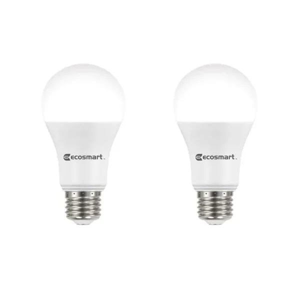 Ecosmart 100-Watt Equivalent A19 Dimmable Energy Star LED Light Bulb Daylight (2-Pack)