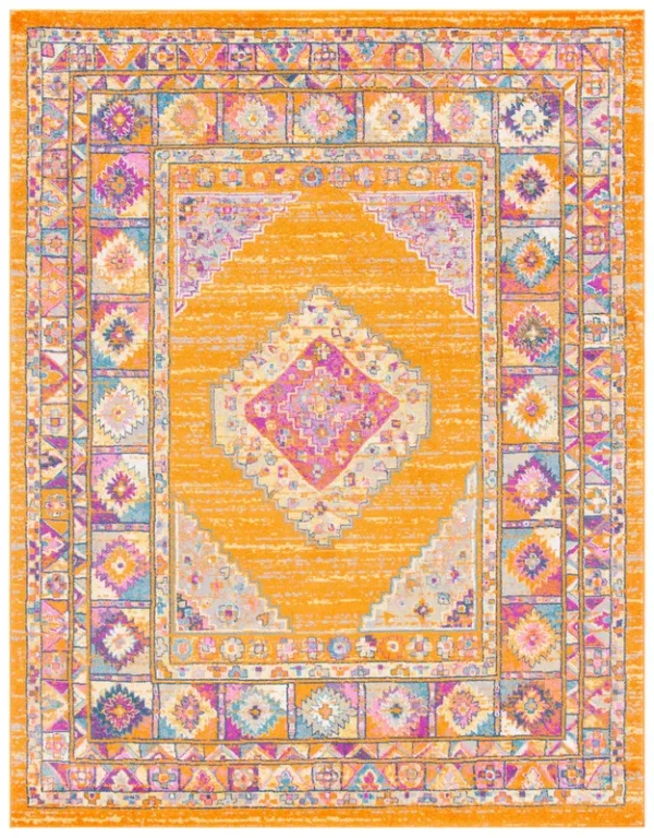 Safavieh MAD133D Madison Orange / Fuchsia Area Rug - 4' x 6'