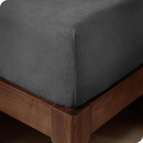 Bare Home Polar Fleece Fitted Sheet Queen - Grey