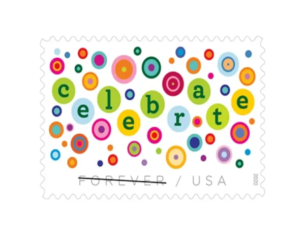 Forever Stamps 2020 Let's Celebrate! – Celebration Greetings. First-Class Postage