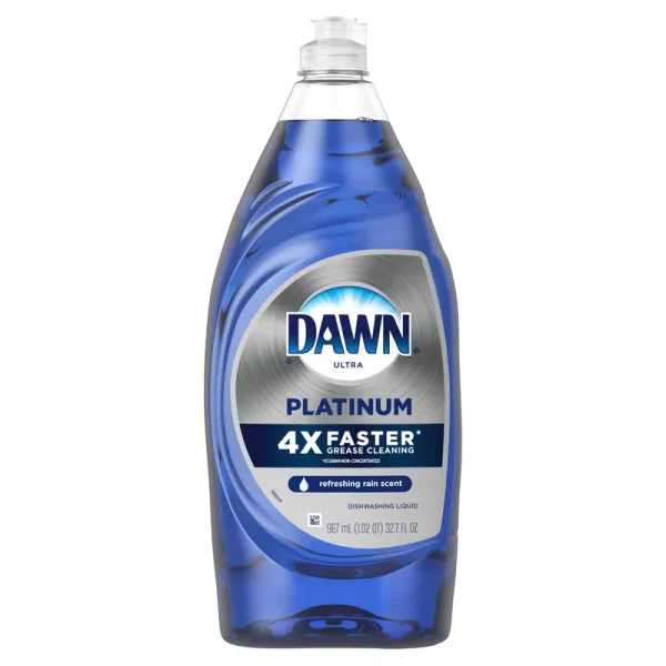 Dawn Ultra Dishwashing Liquid, Platinum, Refreshing Rain Scent - 967 ml