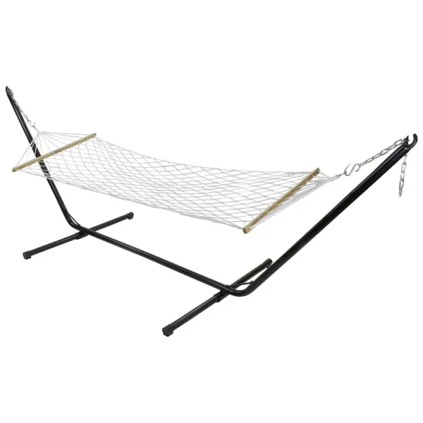 Northlight 78" White Lattice Macrame Rope Hammock