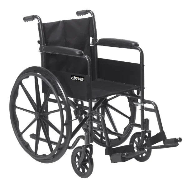 Silver Sport 1 Wheelchair with Full Arms and Swing Away Removable Footrest