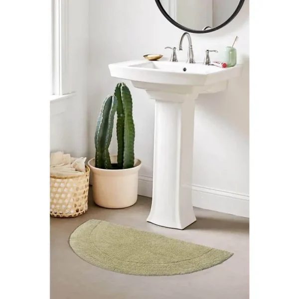 Home Weavers Inc Waterford Collection 100% Cotton Tufted Bath Rug, 17 x 30 Slice Rug, Green