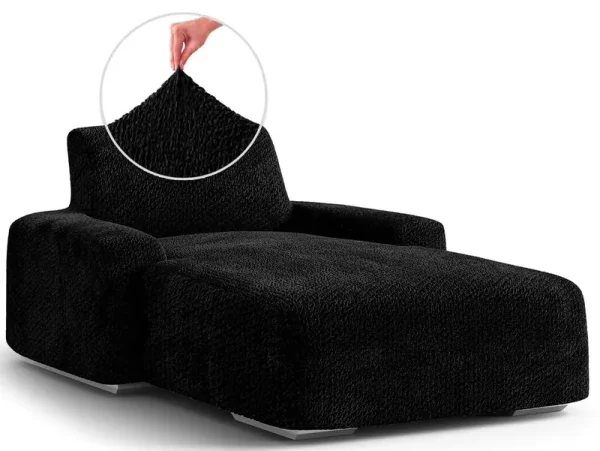 PAULATO by GA.I.CO. Stretch Arm Chaise Lounge Sofa Cover - Solid Black, Red
