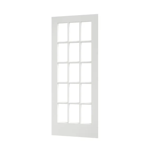 EightDoors 80 x 30 15-Lite French Clear Glass White Prefinished Solid Wood Core Door(30)