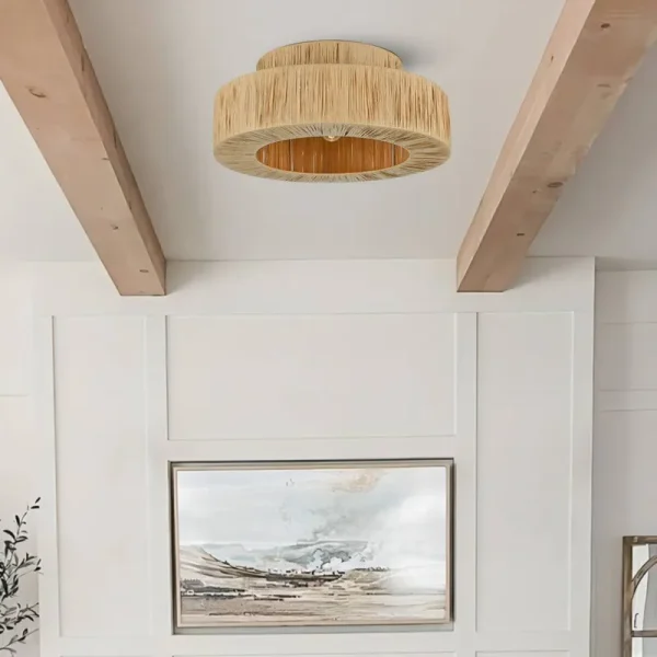 Abbie Paper Flush Mount Joss & Main Fixture Finish: Wood, Size: 8.3'' H x 17.7'' W x 17.7'' D