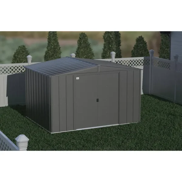Arrow Classic Steel Storage Shed - 10' x 8' Charcoal