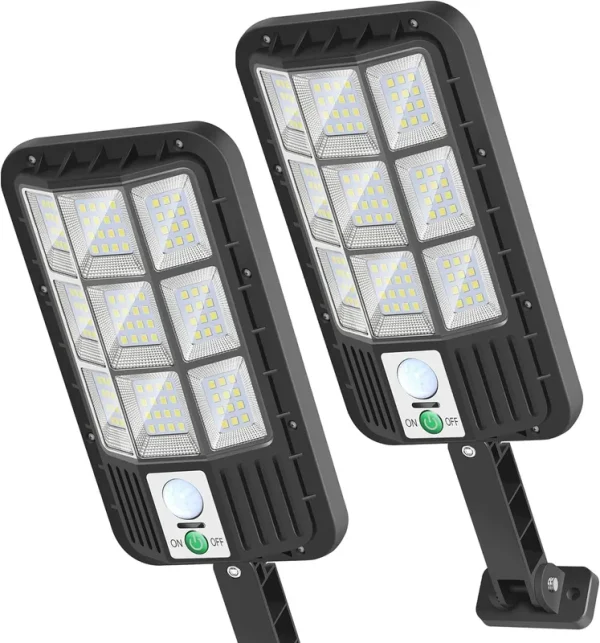Solar Outdoor Lights - 6000LM Solar Lights for Outside with Motion Sensor, Dusk to Dawn Solar Powered Security Light, IP66 Waterproof Solar Flood Light with 3 Modes (2 Packs)