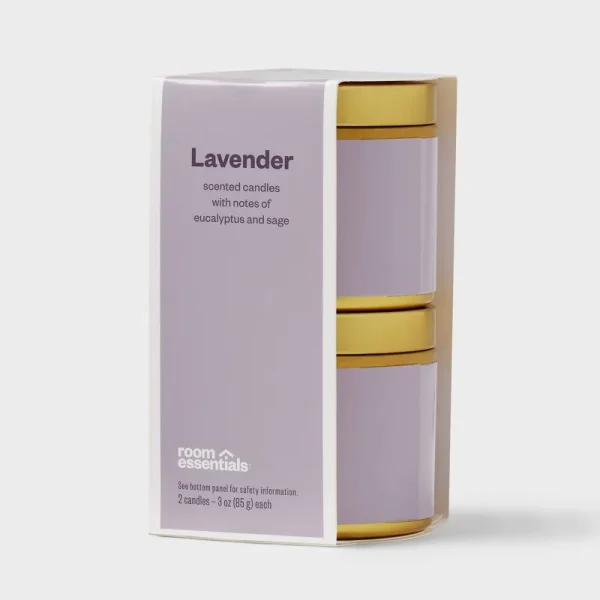 2pk 3oz Tin Gift Set Lavender - Room Essentials