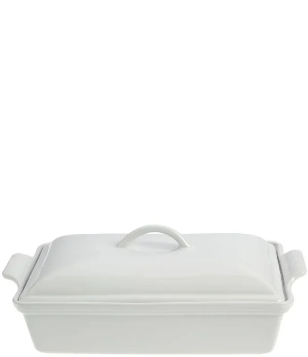 Le Creuset 4 Qt. Heritage Covered Rectangular Casserole - White