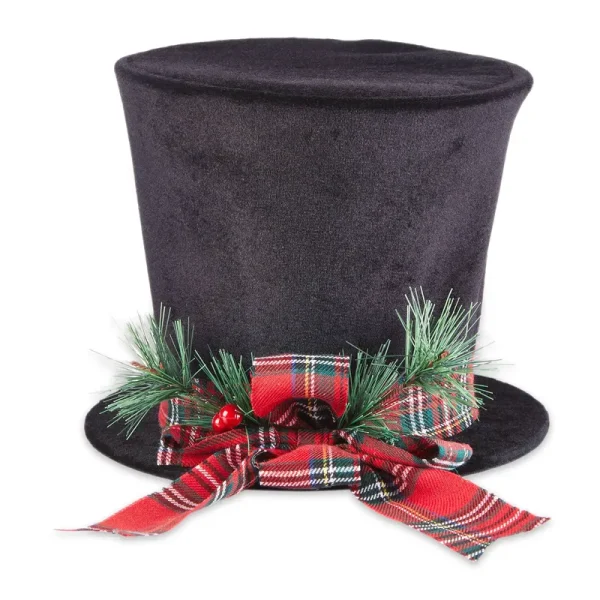 Black & Red Top Hat Christmas Tree Topper, 9 in, by Holiday Time