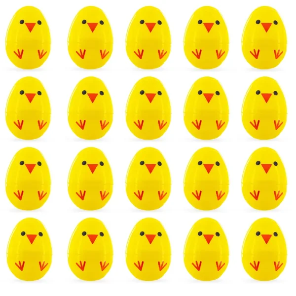 Bestpysanky Set of 24 Chicks Fillable Plastic Easter Eggs 2.25 Inches