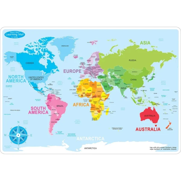 Ashley Productions 10pk World Map Learn Mat 2 Sided