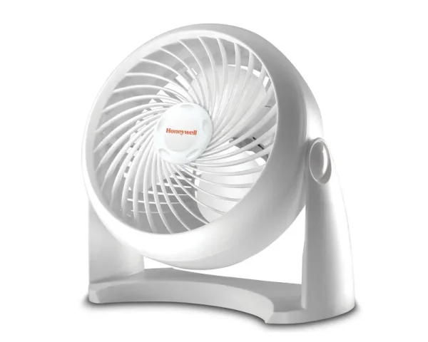 Honeywell HT-904 TurboForce Tabletop Air Circulator Fan, Small, White ÿ Quiet Personal Fan for Home or Office, 3 Speeds and 90 Degree Pivoting Head
