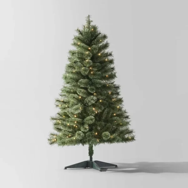 4.5' Pre-Lit Virginia Pine Artificial Christmas Tree Clear Lights - Wondershop