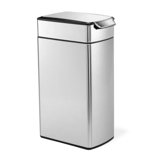 simplehuman 40L Slim Touch Bar Trash Can Brushed Stainless Steel