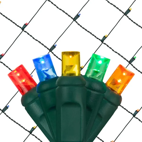 Wintergreen Lighting LED Holiday Net Lights, Green Wire