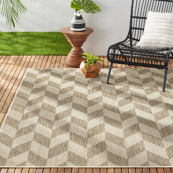 Nicole Miller New York Patio Country Calla Indoor/Outdoor Area Rug - 5'2"x7'2" - Beige/Brown
