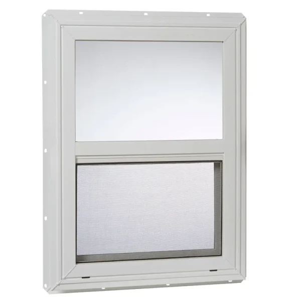 Project Source 20000S Series 17.5-in x 23.5-in x 3-in Jamb Vinyl New Construction White Single Hung Window Half | VSH1824PS